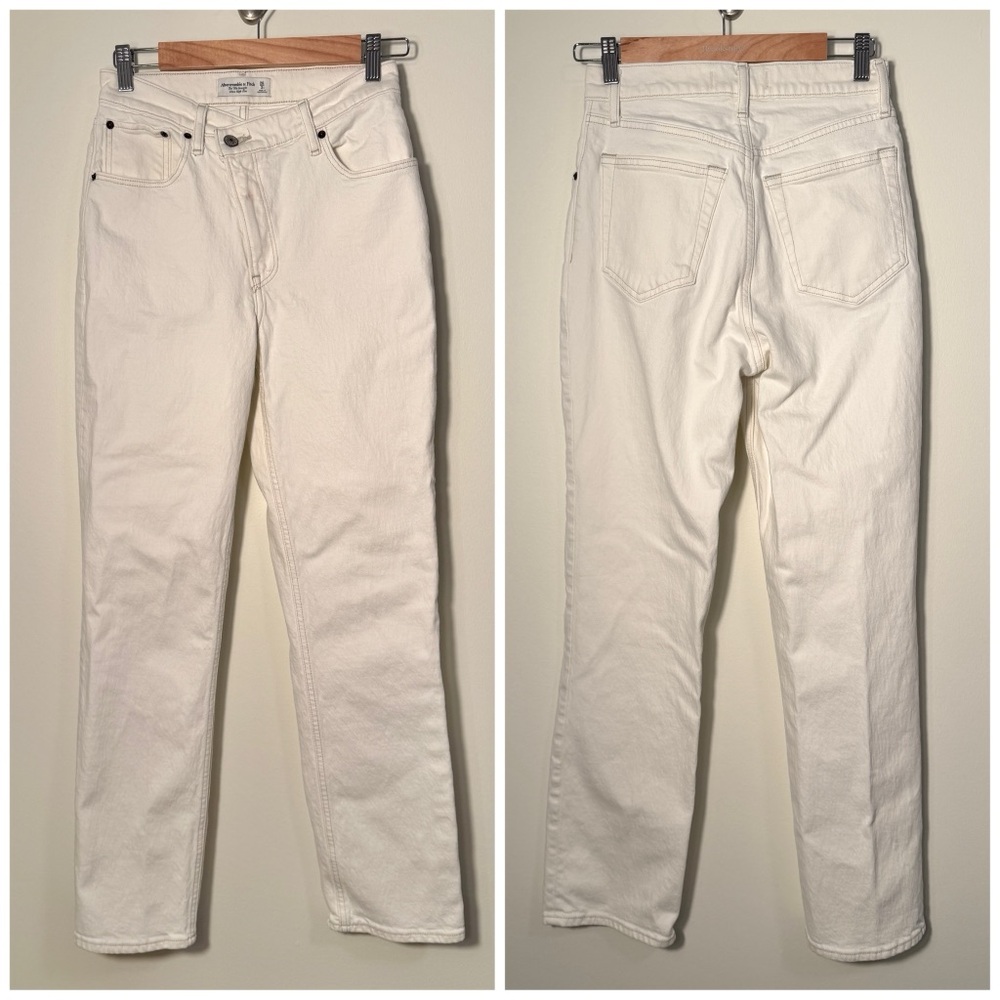 Abercrombie & Fitch 90’s straight ultra high rise - off white